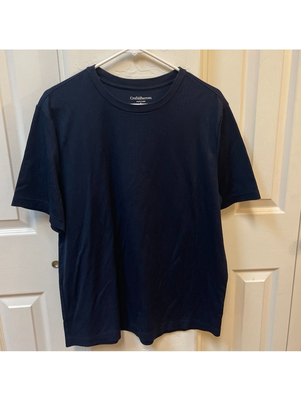 Croft & Barrow Men's Black Textured Short Sleeve T-Shirt - Large